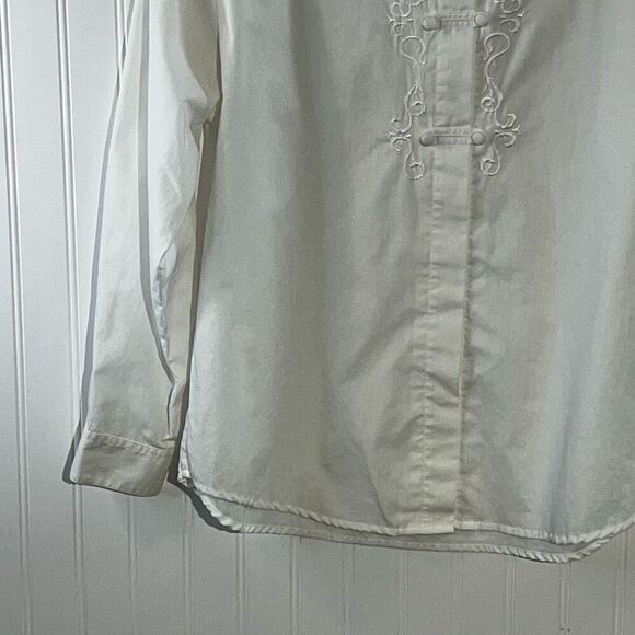 VTG Laura & Jayne Collar Button Down Blouse Women 14 White Prairie Victorian - Picture 4 of 11